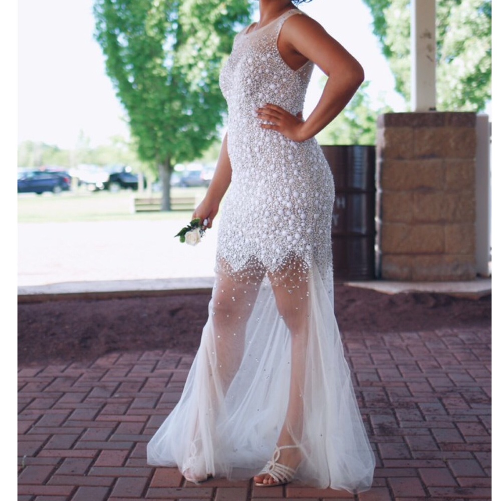 JOVANI PROM BEADED ILLUSION DRESS✨